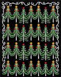 Christmas Tree Red Yellow Garland Rug