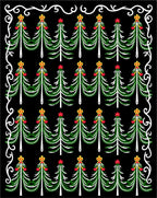 Christmas Tree Red Yellow Garland Rug