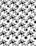 Abstract Black White Eye Pattern Rug