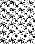 Abstract Black White Eye Pattern Rug