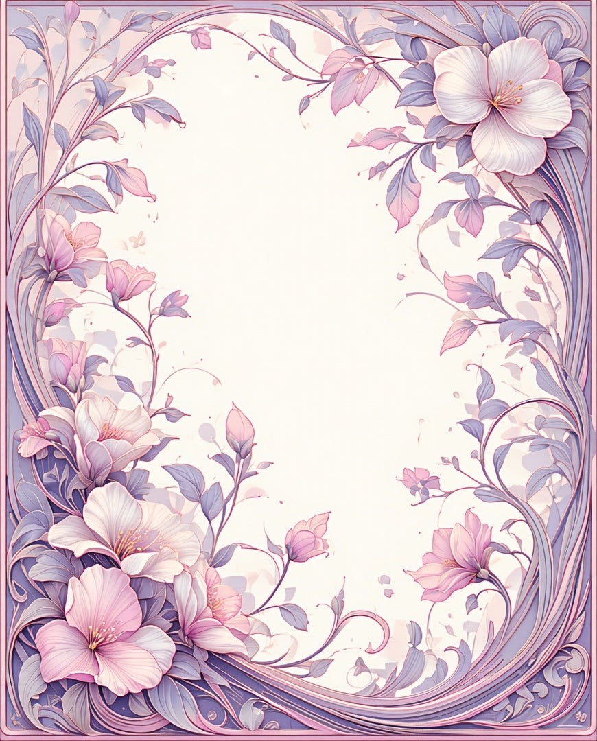 Delicate Floral Vine Pattern Rug