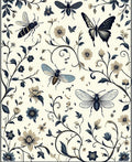 Botanical Insect Floral Pattern Design Rug