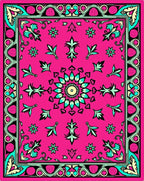 Vibrant Floral Mandala Pattern Rug