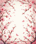 Pink Cherry Blossom Floral Pattern Rug