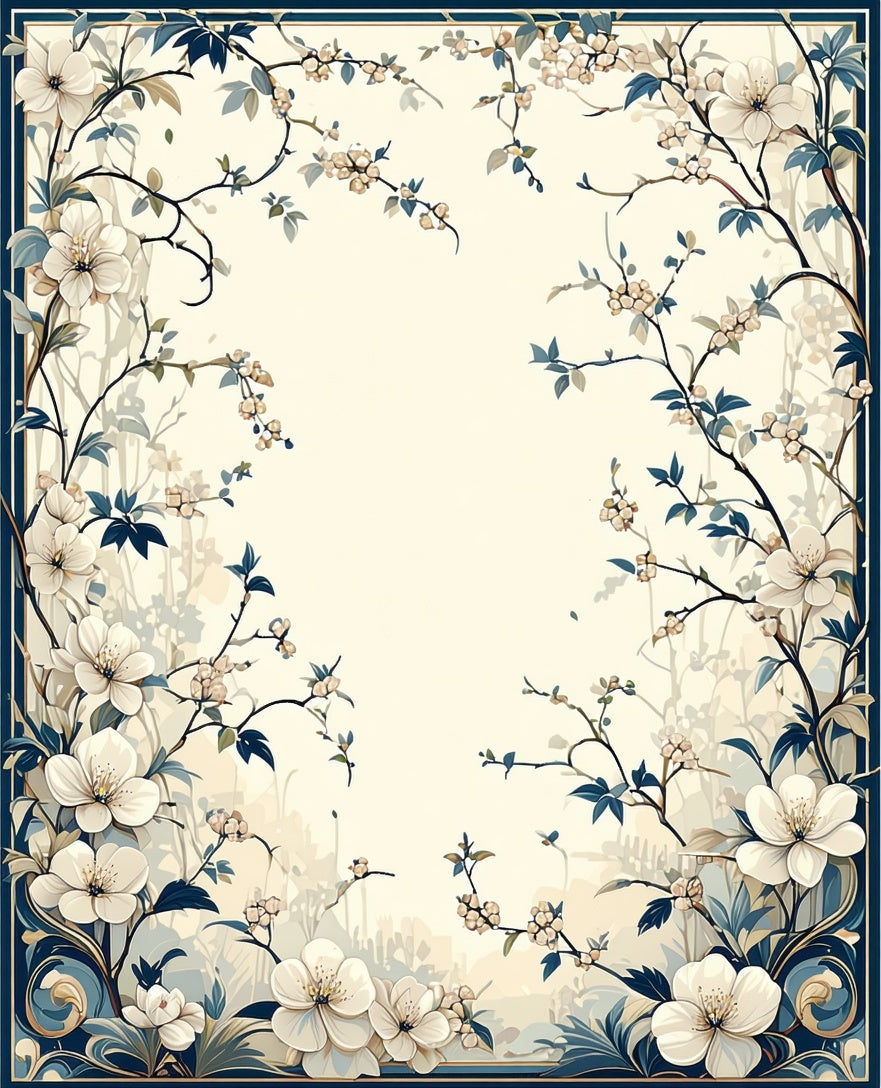 Floral Vine Branch Art Rug