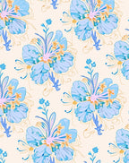Light Blue Floral Pattern Design Rug