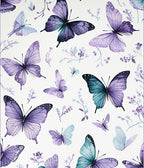 Purple Butterfly Watercolor Garden Design Rug