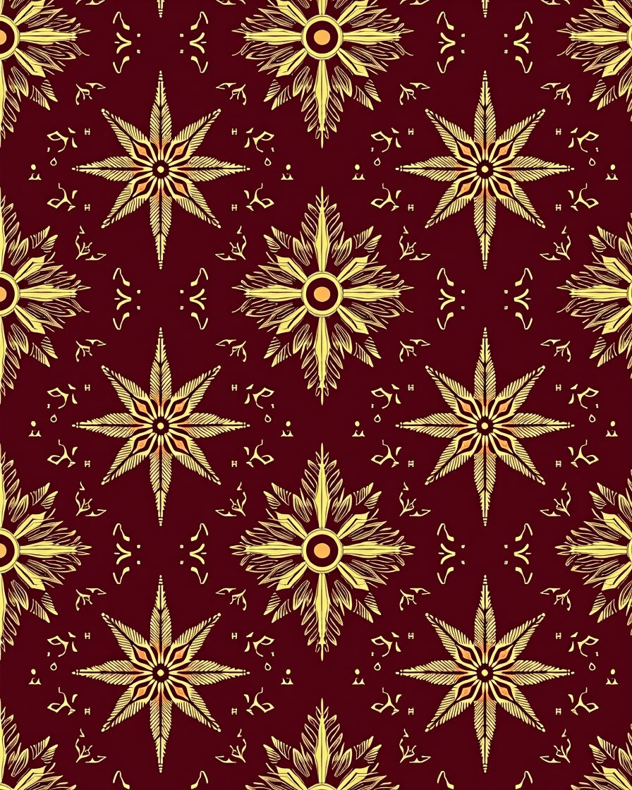Maroon Gold Starburst Artful Medallion Rug