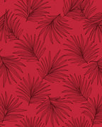 Bold Red Palm Leaf Pattern Design Rug