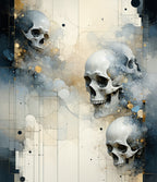 Ethereal Skull Abstract Geometric Design Rug