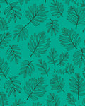 Emerald Green Tropical Leaf Pattern Rug