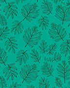 Emerald Green Tropical Leaf Pattern Rug