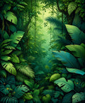 Lush Jungle Leaf Tropical Design Rug