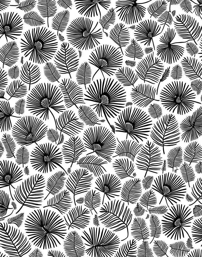 Bold Fan Leaf Pattern Design Rug