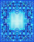 Radiant Blue Geometric Dot Pattern Rug