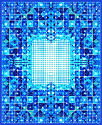 Radiant Blue Geometric Dot Pattern Rug