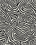 Abstract Black White Wavy Lines Design Rug