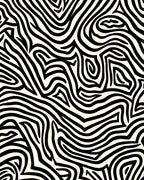 Abstract Black White Wavy Lines Design Rug