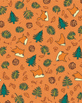 Whimsical Forest Animals Leaf Pattern Rug