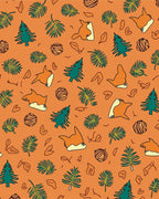 Whimsical Forest Animals Leaf Pattern Rug