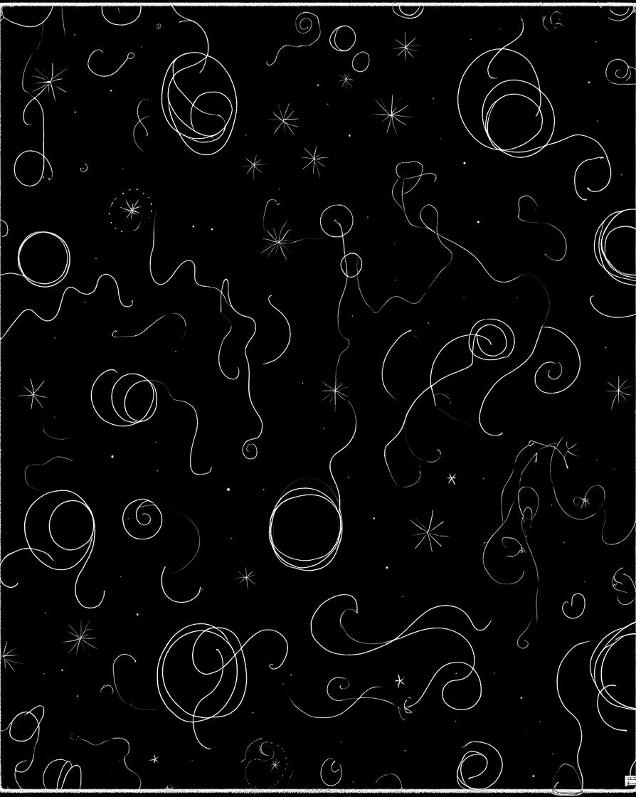 Whimsical Swirls And Stars Pattern Rug