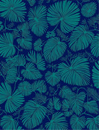 Tropical Leaf Silhouette Design Rug