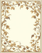 Ornate Golden Vine Border Design Rug