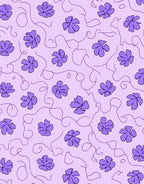 Purple Floral Vine Delight Pattern Rug