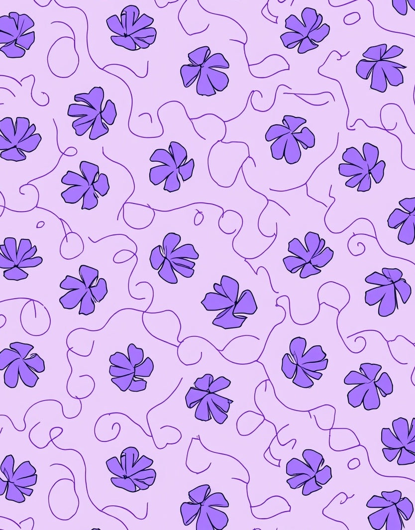 Purple Floral Vine Delight Pattern Rug