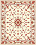 Intricate Floral Scrollwork Cream Rug