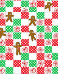 Festive Gingerbread Man Checkered Holly Rug