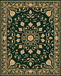 Elegant Leaf and Floral Pattern Rug