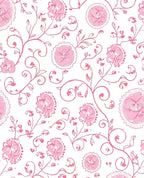 Pink Floral Vine Pattern Rug