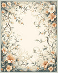 Elegant Floral Vines Border Design Rug