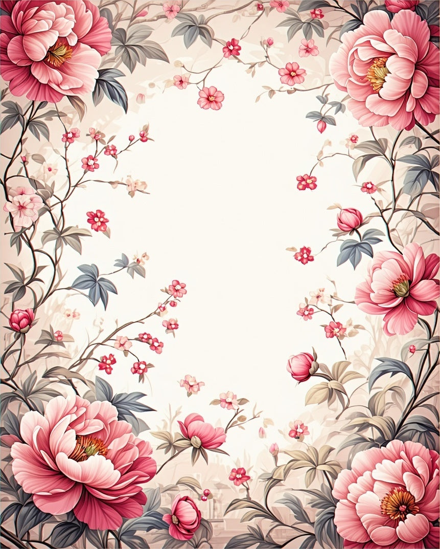 Whimsical Pink Floral Garden Rug