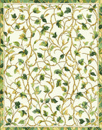 Botanical Vine With Green Leaves Rug