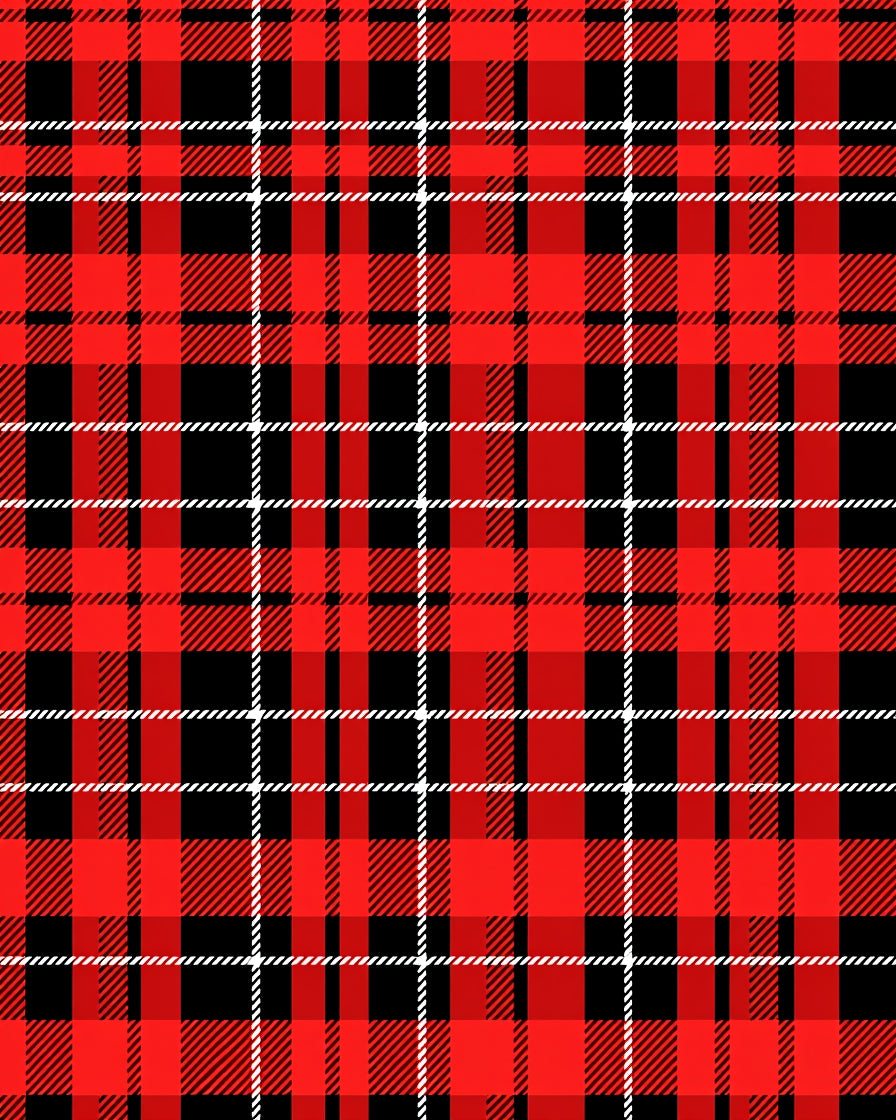 Classic Red Black Tartan Plaid Rug
