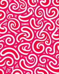 Bold Crimson Swirls with Triangles Rug