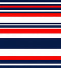 Classic Red Blue White Striped Rug