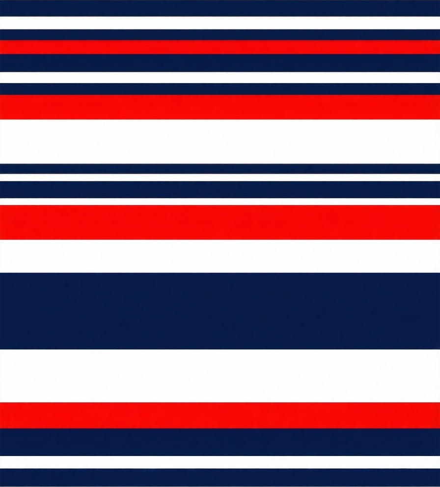 Classic Red Blue White Striped Rug