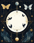 Celestial Birds and Butterflies Art Deco Rug