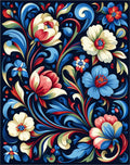 Vibrant Floral Swirls Pattern Rug