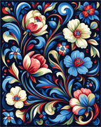 Vibrant Floral Swirls Pattern Rug