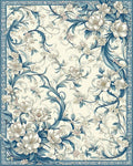 Elegant Floral Swirls Pattern Rug