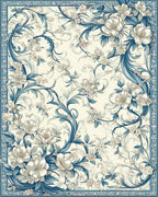 Elegant Floral Swirls Pattern Rug