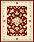 Ornate Floral Medallion Red Rug