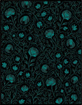 Teal Floral Vine Pattern Rug