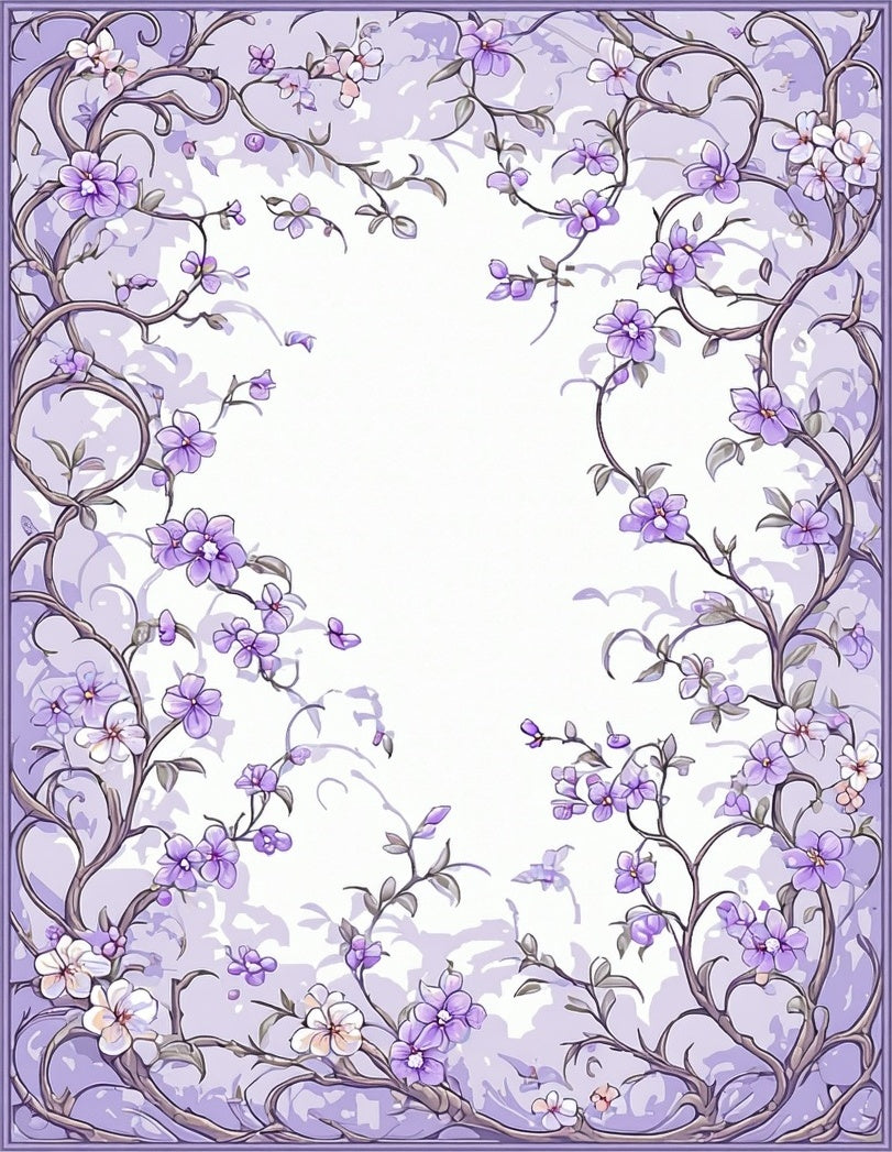 Whimsical Floral Vines Spring Pattern Rug