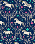 Grounded Unicorn Floral Navy Rug