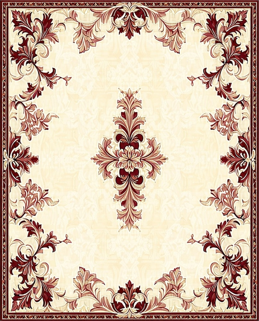 Rich Floral Symmetry Pattern Rug